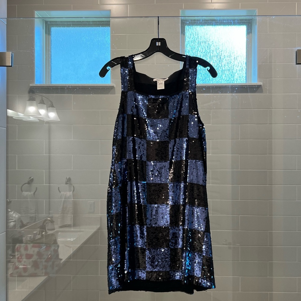 Alice + Olivia checkered sequin dress